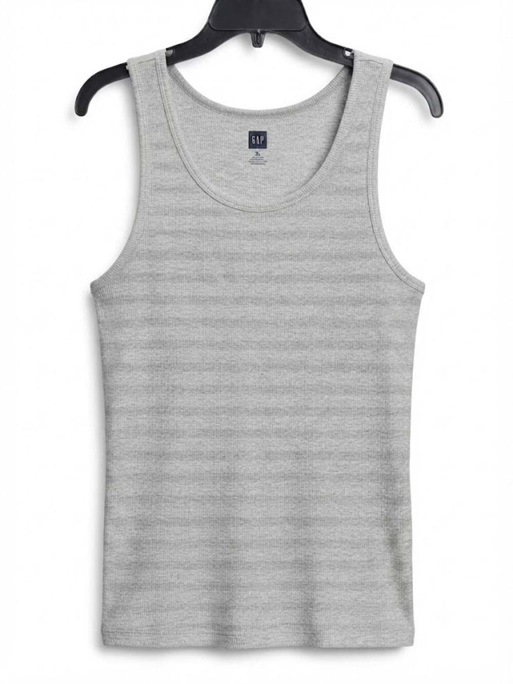 Gap Women's Ribbed Striped Tank Top Gray Cotton Sleeveless Shirt XL